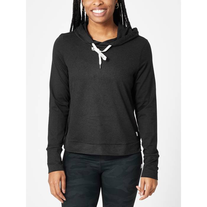 Vuori 【 Women's Halo Essential Hoodie Black Heather Women Black Heather 】 レディース フーディー パーカー 黒色 ブラック heather ヘザー レディース 黒色 ブラック heather ヘザー