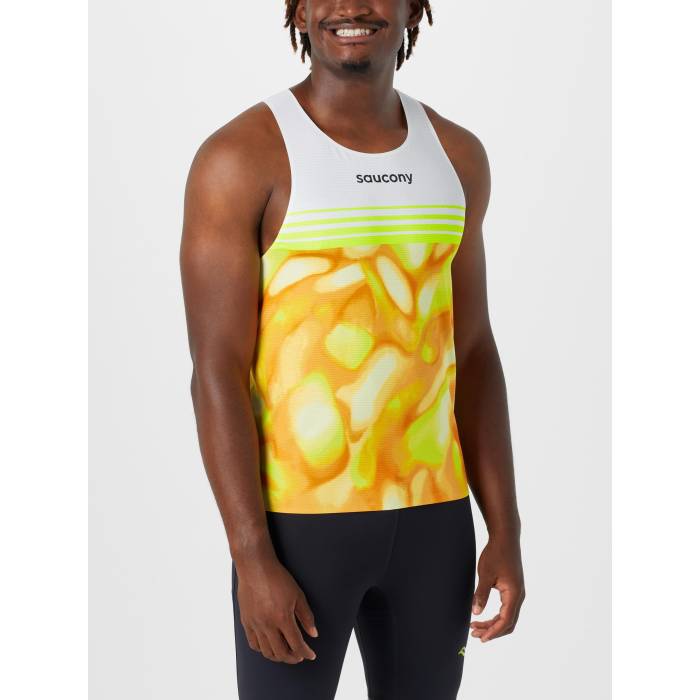 サッカニー Saucony 【 Men\u0027s Elite Print Singlet Men Print 】 メンズ エリート Singlet シングレット メンズ