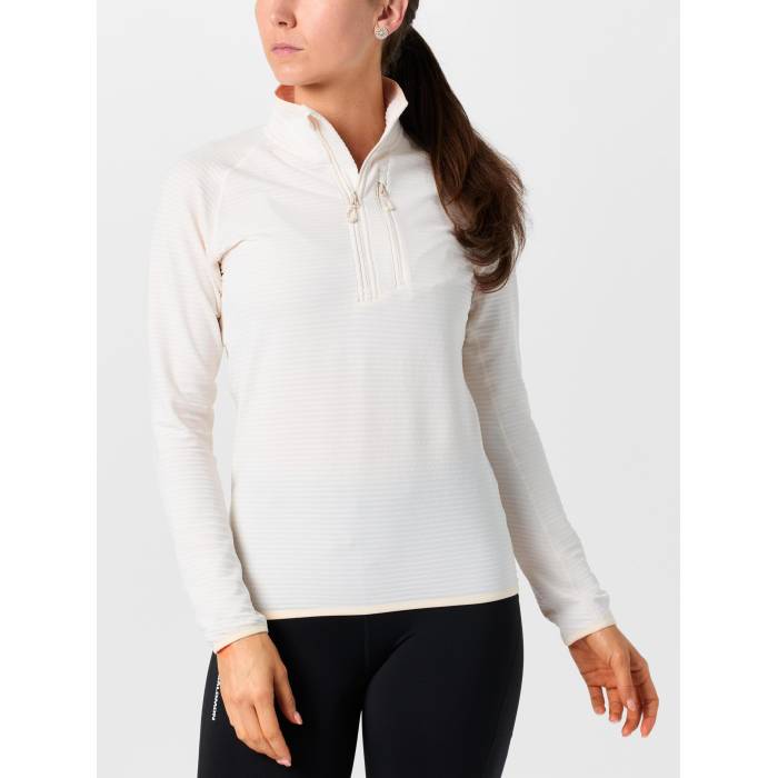 サロモン Salomon 【 Women's Essential Lightwarm Half Zip Women Whisper White 】 レディース ハーフ レディース 白色 ホワイト