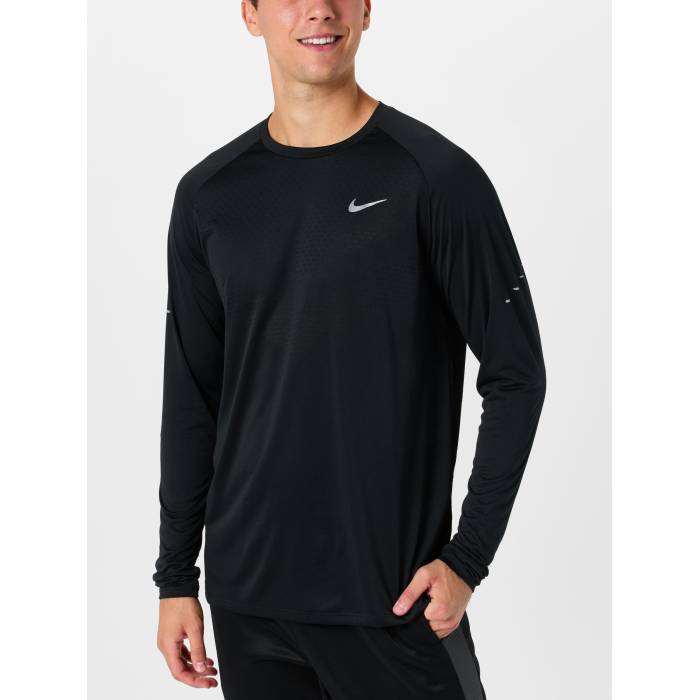 【★百貨店SALE★6/11十二時2時迄】ナイキ Nike 【 Men\u0027s Dri-Fit Adv Stride Long Sleeve Top Men Black 】 メンズ 素っ気ない填まる Sleeve 捩り メンズ 黒いこと 黒いこと