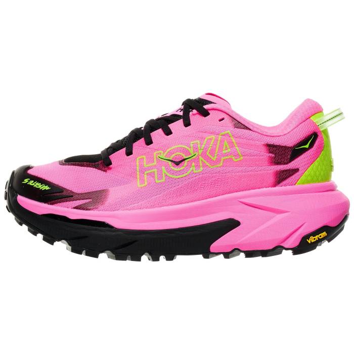 Hoka 【 Mafate 5 Men Neon Rose/Black 】 メンズ Rose サクラ色 黒いこと 黒いこと