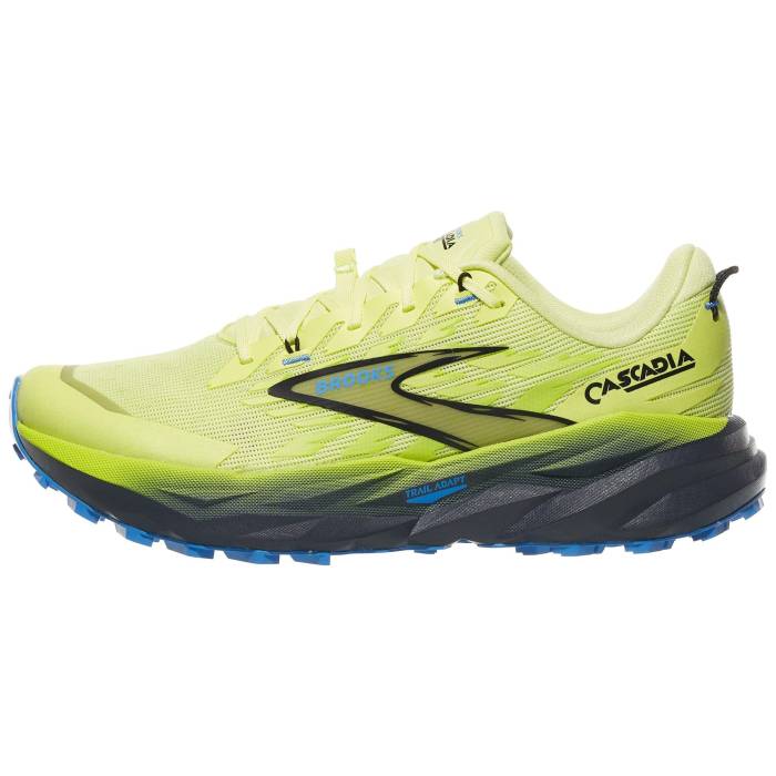 【★百貨店SALE★6/11十二時2時迄】ブルックス Brooks 【 Cascadia 19 Men Sunny Lime/Black/Blue 】 メンズ 菩提樹 黒いこと 黒いこと 青み 青色