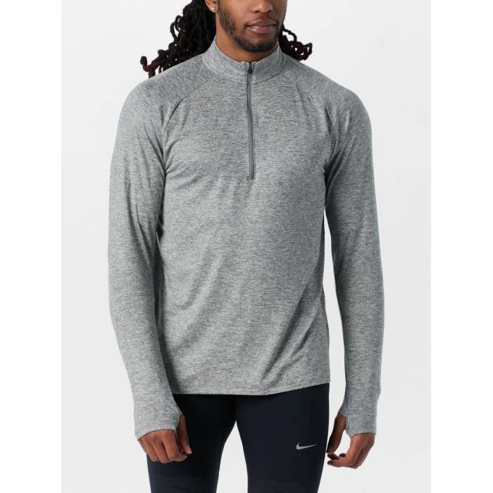 ナイキ Nike 【 Men\u0027s Dri-Fit Adv Stride Half Zip Midlayer Men Smoke Grey 】 メンズ 素っ気ない填まる 二分の一 メンズ 薄墨色 薄墨色