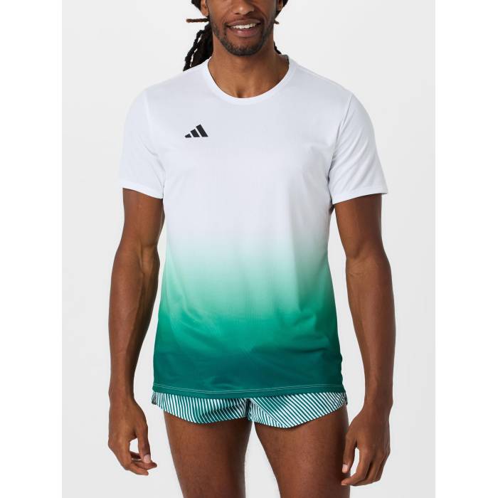 アディダス Adidas 【 Men's Adizero Gradient Short Sleeve Men Gradient Teal 】 メンズ アディゼロ Sleeve スリーブ メンズ｜スニケス