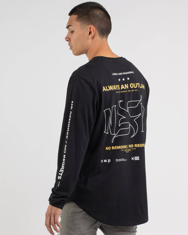 NENA PASADENA スリーブ 黒色 Tシャツ 長袖 メンズ ブラック