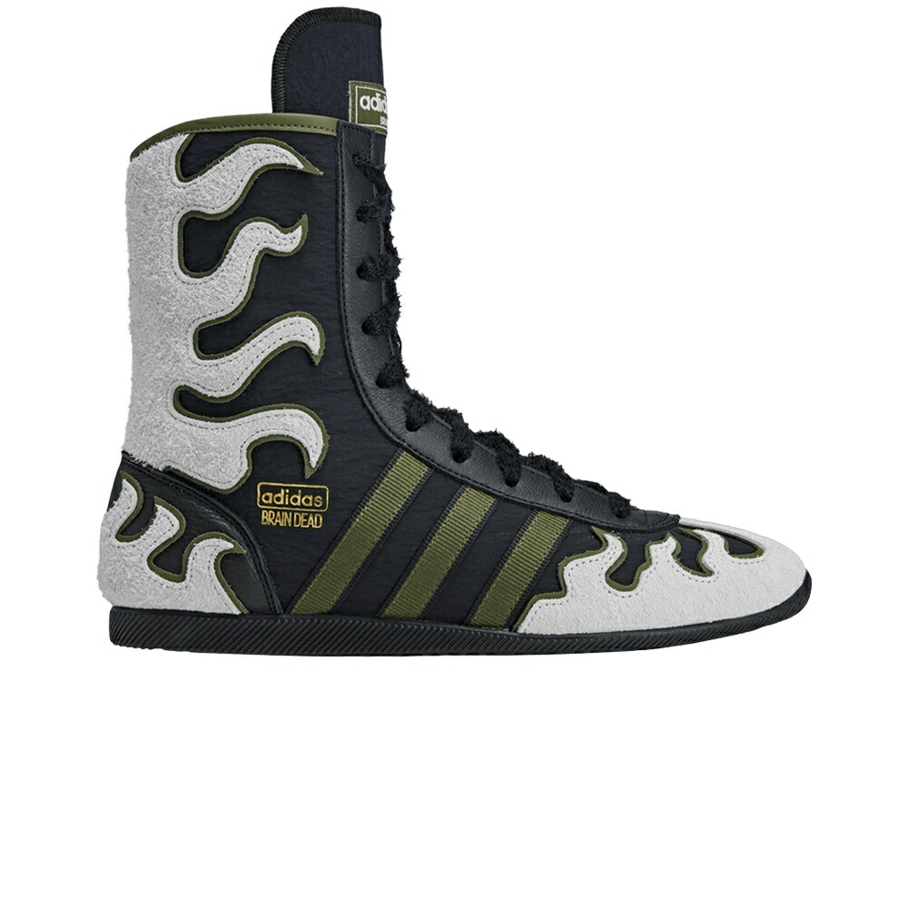 アディダス ハイ コア 黒色 ブラック 白色 ホワイト ゴールド BLACK OLIVE スニーカー メンズ ADIDAS BRAIN DEAD X JAPAN HIGH / CORE BLACK CRYSTAL WHITE GOLD