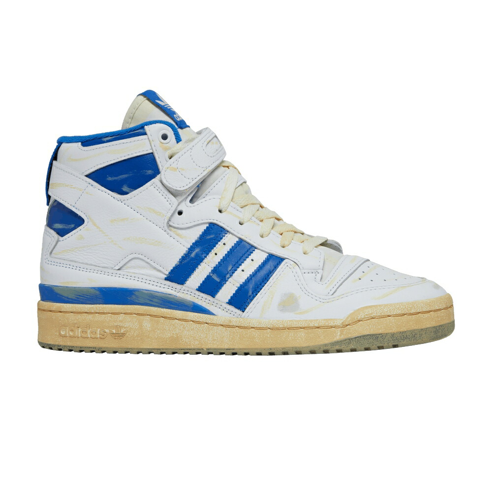 アディダス フォーラム ハイ 白色 ホワイト 青色 ブルー 'WORN BLUE' スニーカー メンズ ADIDAS FORUM 84 HIGH / FOOTWEAR WHITE BLUE FOOTWEAR
