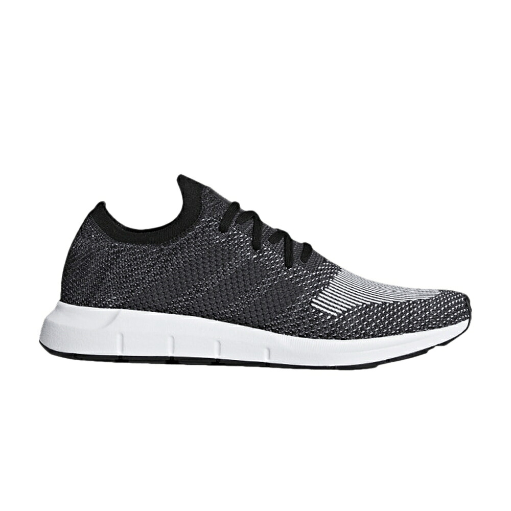 アディダス ラン 黒色 ブラック コア 灰色 グレー 'CORE GREY' スニーカー メンズ ADIDAS SWIFT RUN PRIMEKNIT BLACK / CORE BLACK GREY MEDIUM GREY｜スニケス
