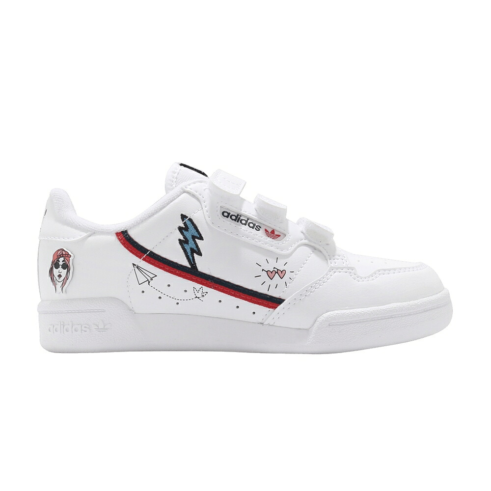 アディダス 白色 ホワイト 紺色 ネイビー 'WHITE GRAFFITI' スニーカー メンズ ADIDAS CONTINENTAL 80 J / CLOUD WHITE COLLEGIATE NAVY|スニケス