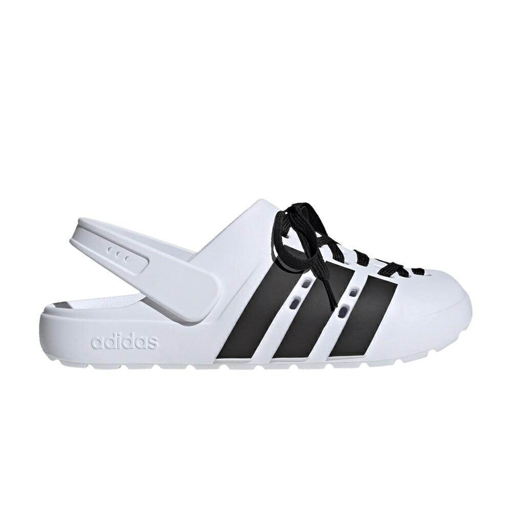 アディダス アディレッタ 黒色 ブラック 白色 ホワイト コア ゴールド 2.0 WHITE LACES スニーカー メンズ ADIDAS ADILETTE CLOG BLACK / CLOUD WHITE CORE BLACK GOLD