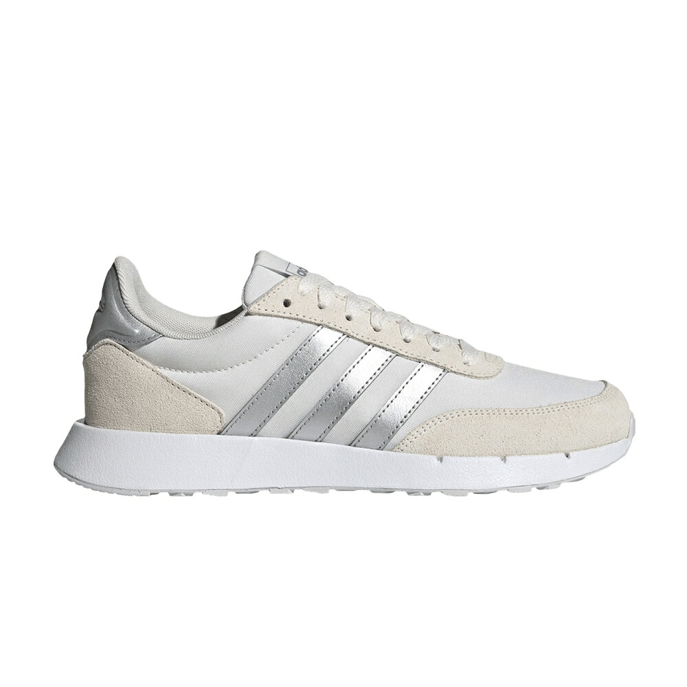 アディダス ラン 銀色 シルバー 白色 ホワイト 2.0 'CHALK METALLIC' スニーカー レディース ADIDAS WMNS RUN 60S SILVER / CHALK WHITE SILVER METALLIC DASH