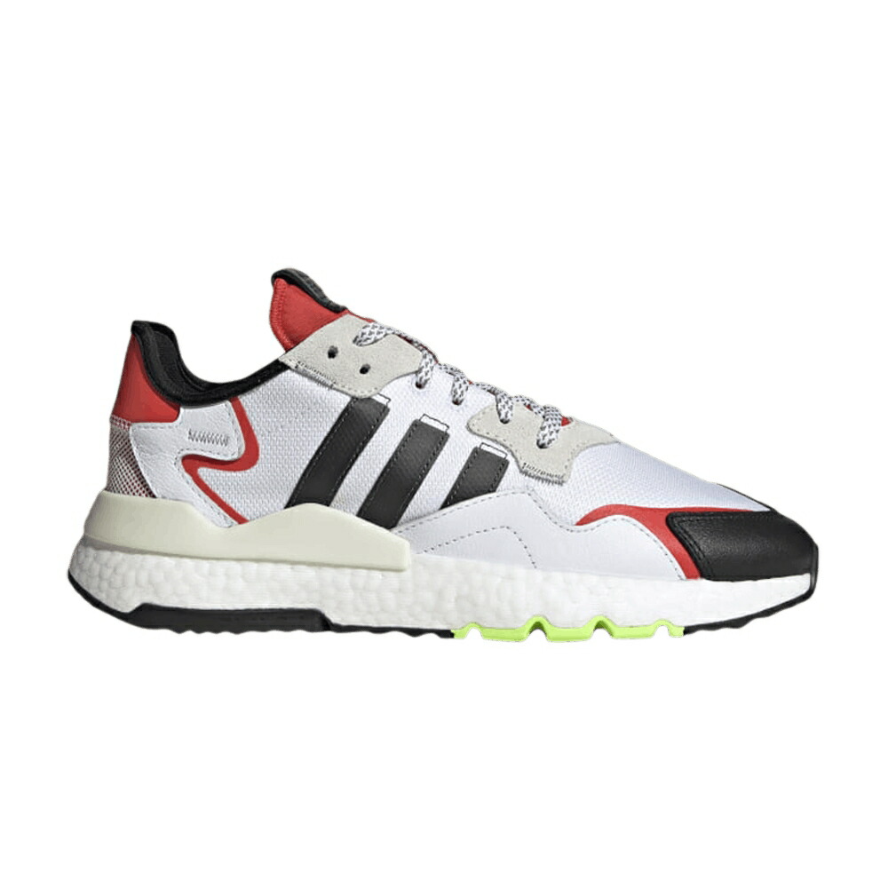 アディダス ジョガーパンツ 白色 ホワイト コア 黒色 ブラック HI RED スニーカー メンズ ADIDAS NITE JOGGER RES / CLOUD WHITE CORE BLACK HI RES