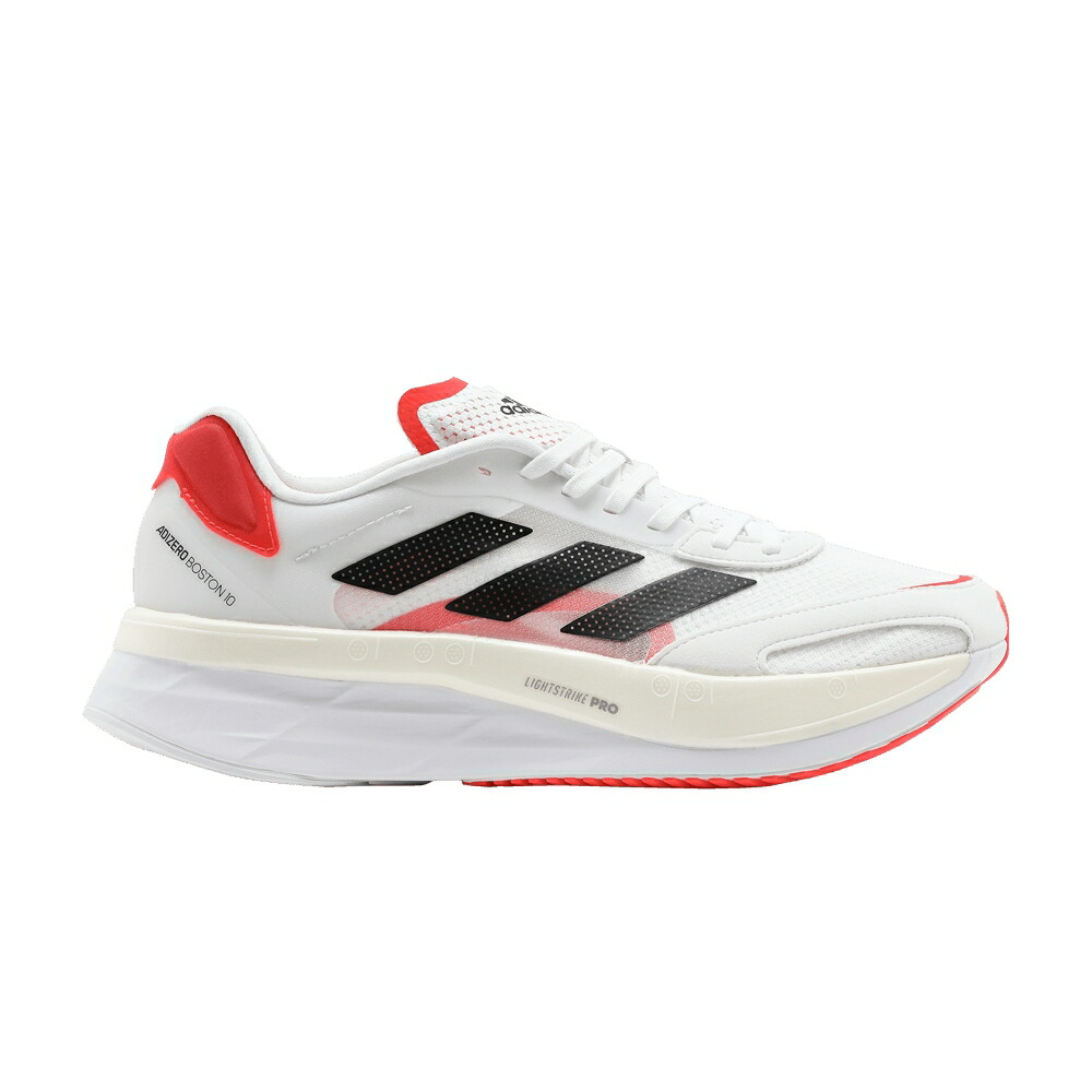 アディダス アディゼロ ボストン 白色 ホワイト コア 黒色 ブラック 赤 レッド OLAR RED スニーカー メンズ ADIDAS ADIZERO BOSTON 10 / CLOUD WHITE CORE BLACK SOLAR RED
