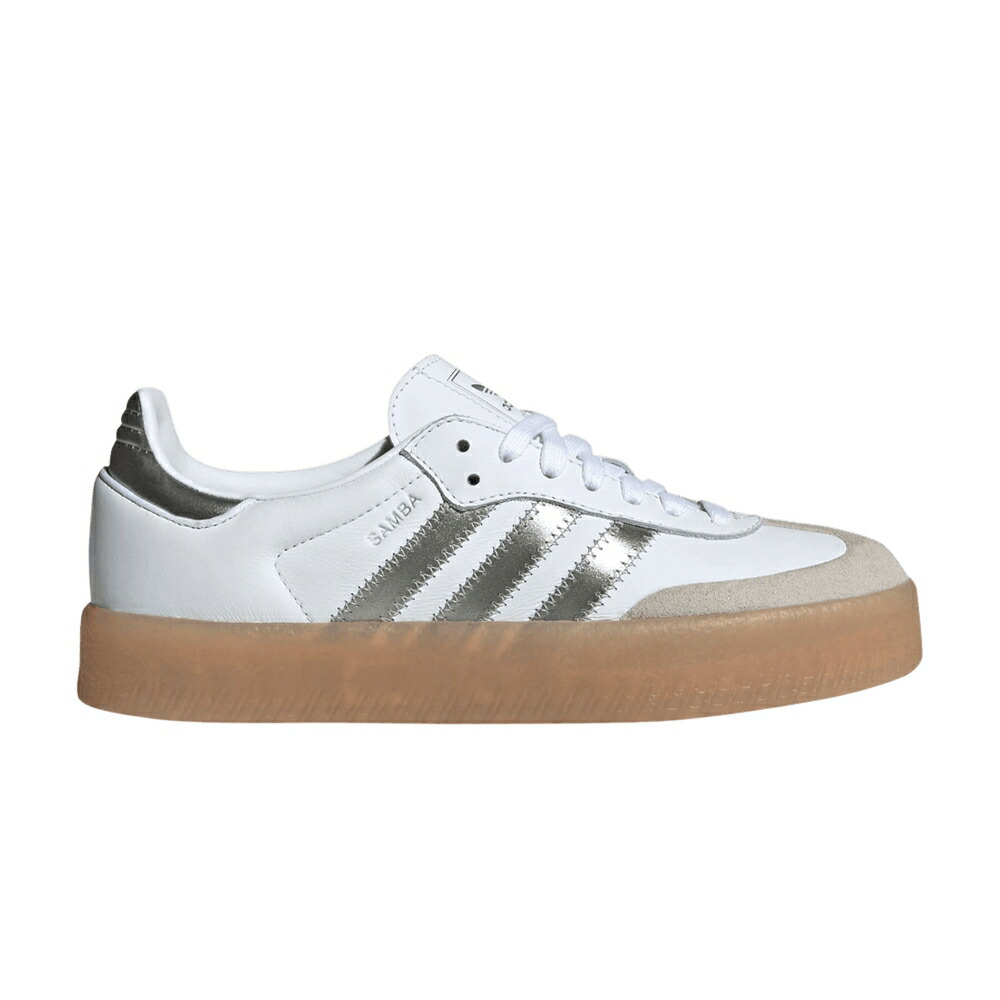 アディダス 銀色 シルバー 白色 ホワイト WHITE GUM スニーカー レディース ADIDAS WMNS SAMBAE SILVER METALLIC / CLOUD WHITE SILVER METALLIC GUM