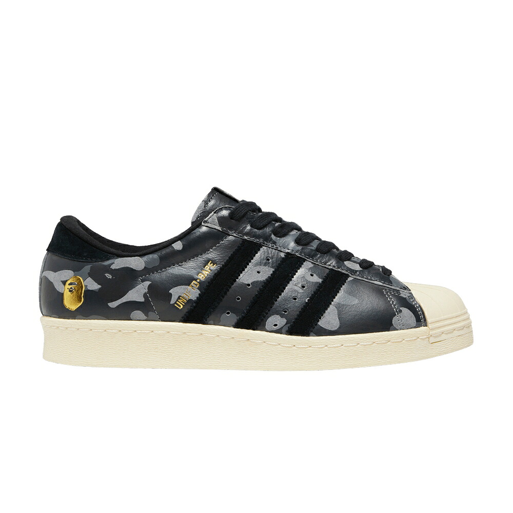 アディダス スーパースター 黒色 ブラック カモ柄 'BLACK CAMO' スニーカー メンズ ADIDAS A BATHING APE X UNDEAFEATED SUPERSTAR 80S / BLACK CAMO|スニケス