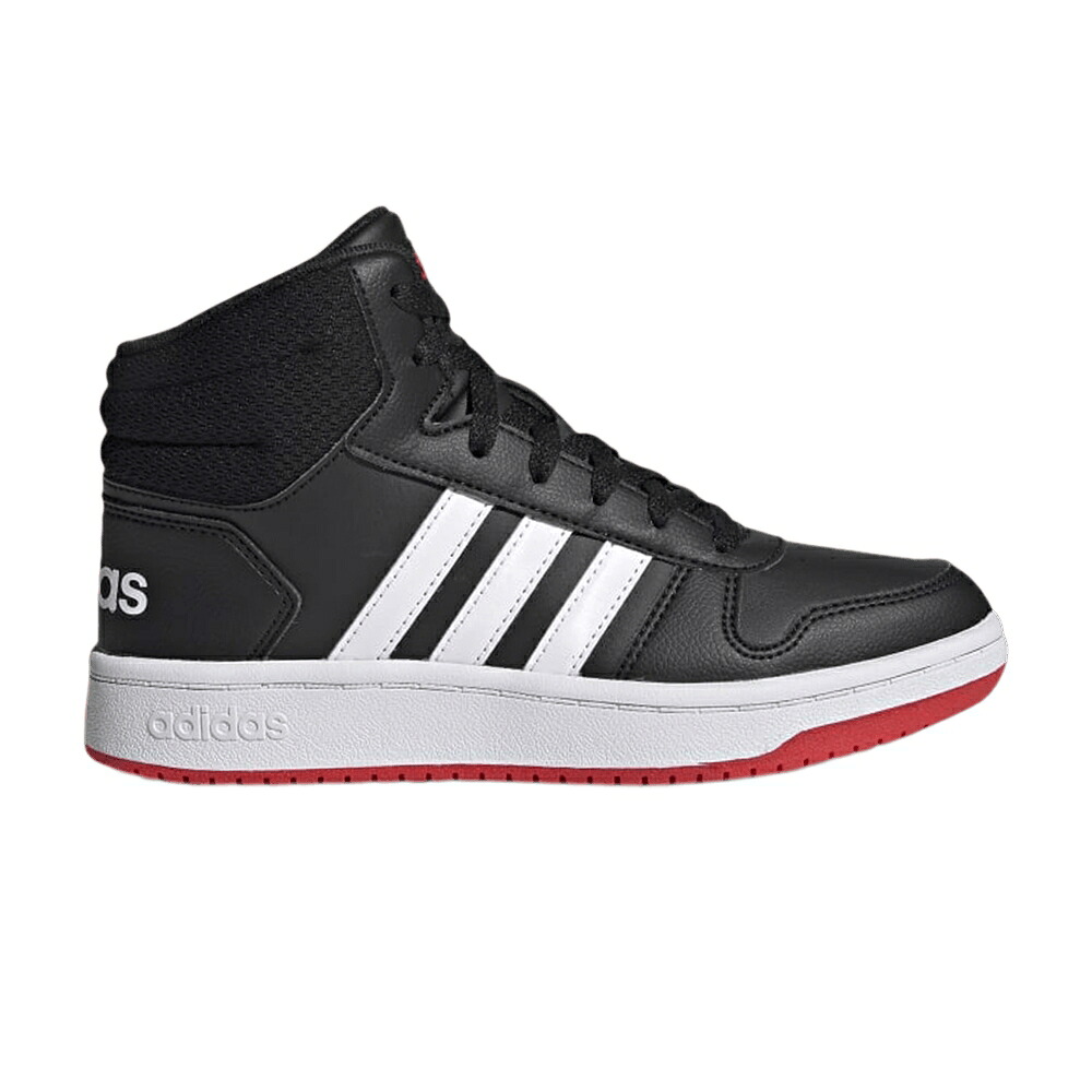 アディダス ミッド コア 黒色 ブラック 白色 ホワイト 赤 レッド 2.0 'BLACK RED' スニーカー メンズ ADIDAS HOOPS MID J VIVID / CORE BLACK CLOUD WHITE VIVID RED|スニケス