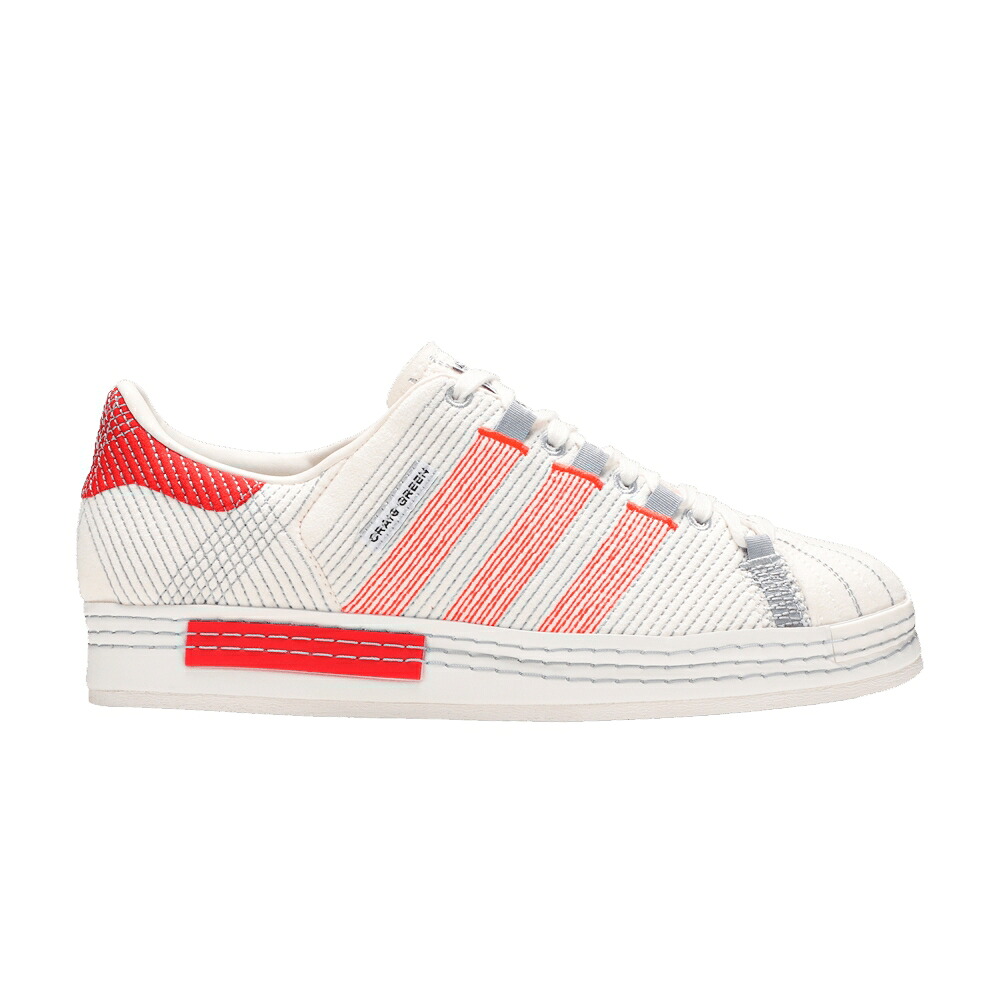 アディダス 緑 グリーン スーパースター 白色 ホワイト 赤 レッド 灰色 グレー 'OFF RED' スニーカー メンズ ADIDAS CRAIG GREEN X SUPERSTAR WHITE BRIGHT / OFF WHITE BRIGHT RED GREY THREE｜スニケス