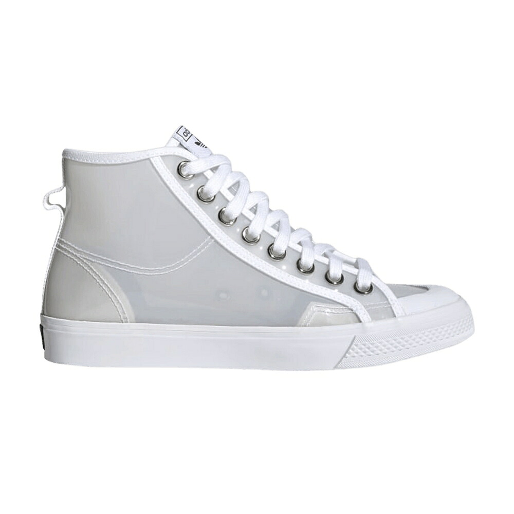 アディダス ハイ 白色 ホワイト コア 黒色 ブラック 銀色 シルバー 'TRANSLUCENT WHITE' スニーカー レディース ADIDAS WMNS NIZZA HIGH TINT - CLOUD / CLOUD WHITE CORE BLACK SILVER|スニケス