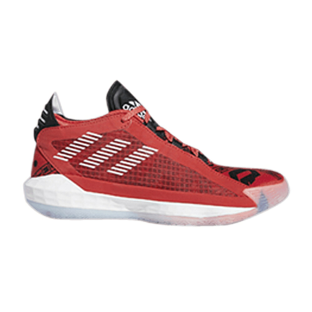 アディダス 赤 レッド 灰色 グレー 'GEEK UP' スニーカー メンズ ADIDAS DAME 6 BIG KIDS / GLORY RED DASH GREY SOLAR RED｜スニケス