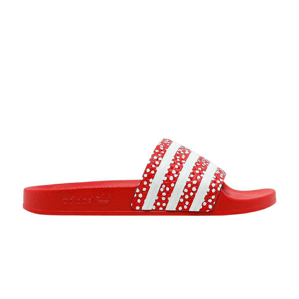 アディダス アディレッタ サンダル 白色 ホワイト 赤 レッド 'POLKA RED' スニーカー レディース ADIDAS WMNS ADILETTE SLIDE - VIVID / CLOUD WHITE VIVID RED CLOUD|スニケス