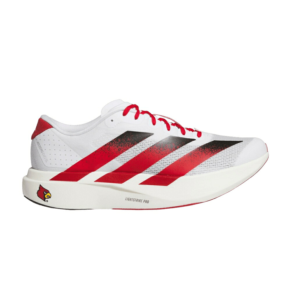 アディダス アディゼロ 白色 ホワイト チーム パワー 赤 レッド 'LOUISVILLE' スニーカー メンズ ADIDAS NCAA X ADIZERO EVO SL / FOOTWEAR WHITE TEAM POWER RED｜スニケス