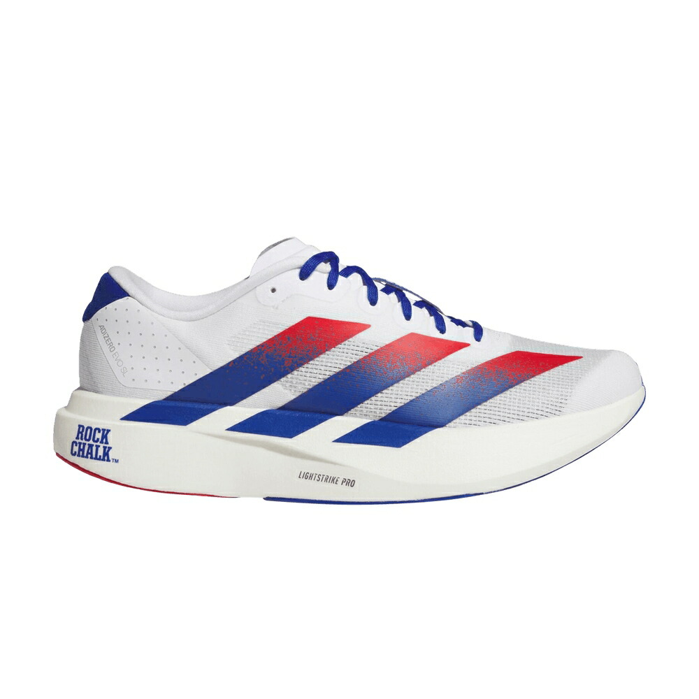 アディダス アディゼロ 白色 ホワイト KANSAS スニーカー メンズ ADIDAS NCAA X ADIZERO EVO SL / FOOTWEAR WHITE COLLEGIATE ROYAL