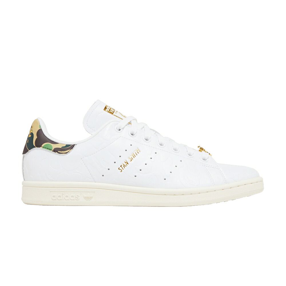 アディダス 白いこと 白いこと 立場し損ない \u002730TH ANNIVERSARY\u0027 スニーカー メンズ ADIDAS BAPE X STAN SMITH / CLOUD WHITE CLOUD WHITE OFF