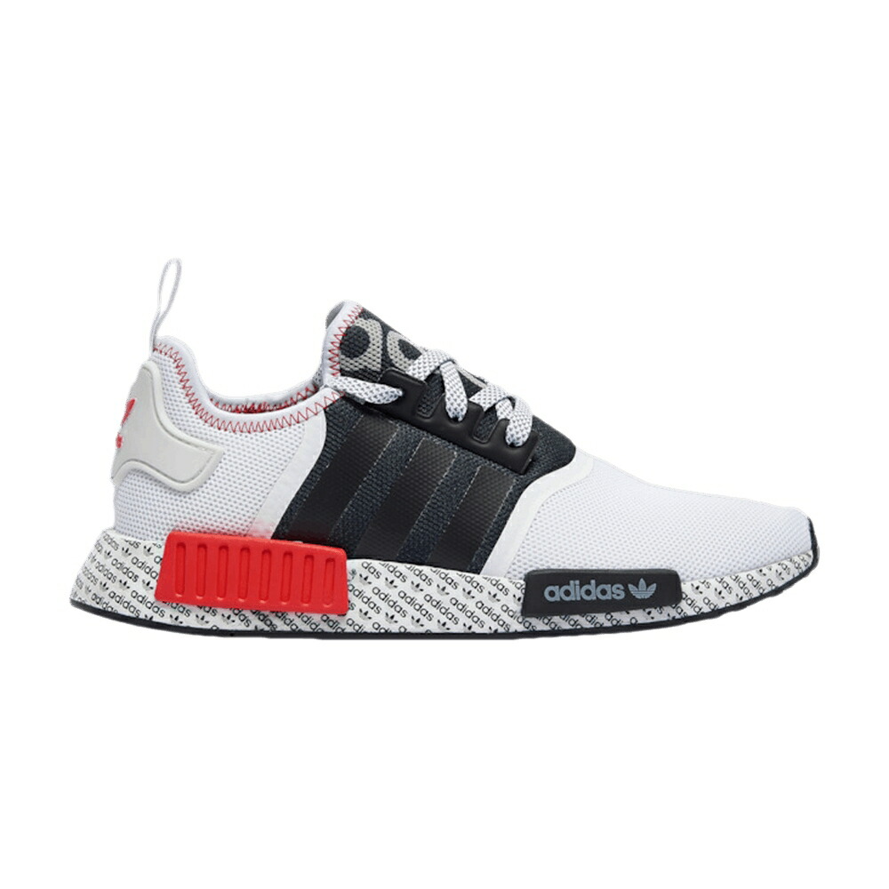 アディダス ブースト 白いこと 白いこと 黒いこと 黒いこと 赤 赤いこと NMD_R1 \u0027PRINT RED\u0027 スニーカー メンズ ADIDAS BOOST - WHITE BLACK / WHITE BLACK LUSH RED
