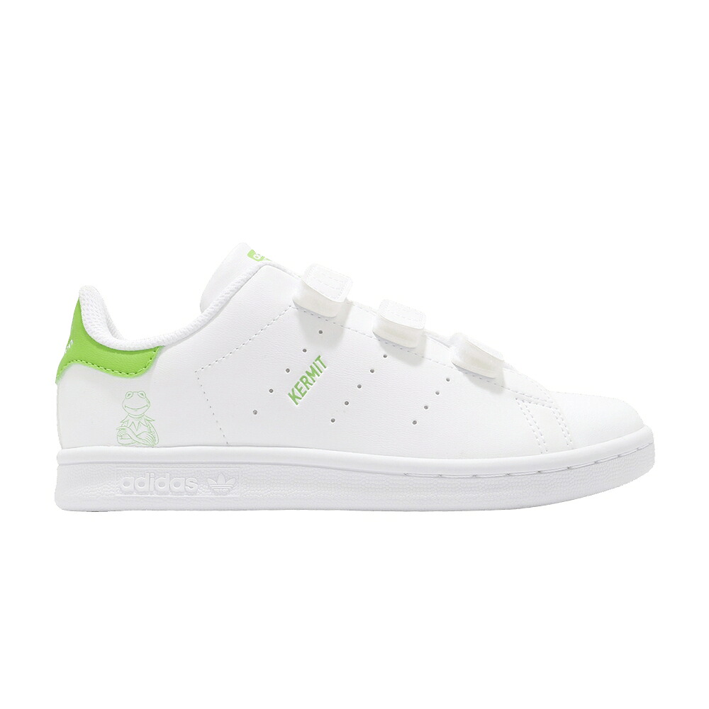 アディダス 白色 ホワイト スタンスミス 'KERMIT FROG' スニーカー メンズ ADIDAS THE MUPPETS X STAN SMITH LITTLE KID / CLOUD WHITE PANTONE CLOUD WHITE｜スニケス