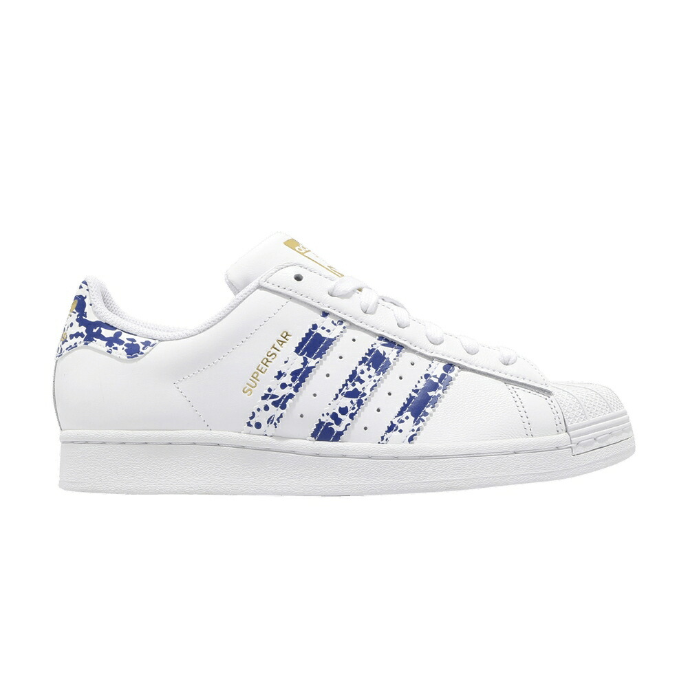 アディダス はやりっ児 青み 青色 白いこと 白いこと ゴールド \u0027WHITE SPLATTER\u0027 スニーカー メンズ ADIDAS SUPERSTAR BLUE / CLOUD WHITE BLUE GOLD METALLIC