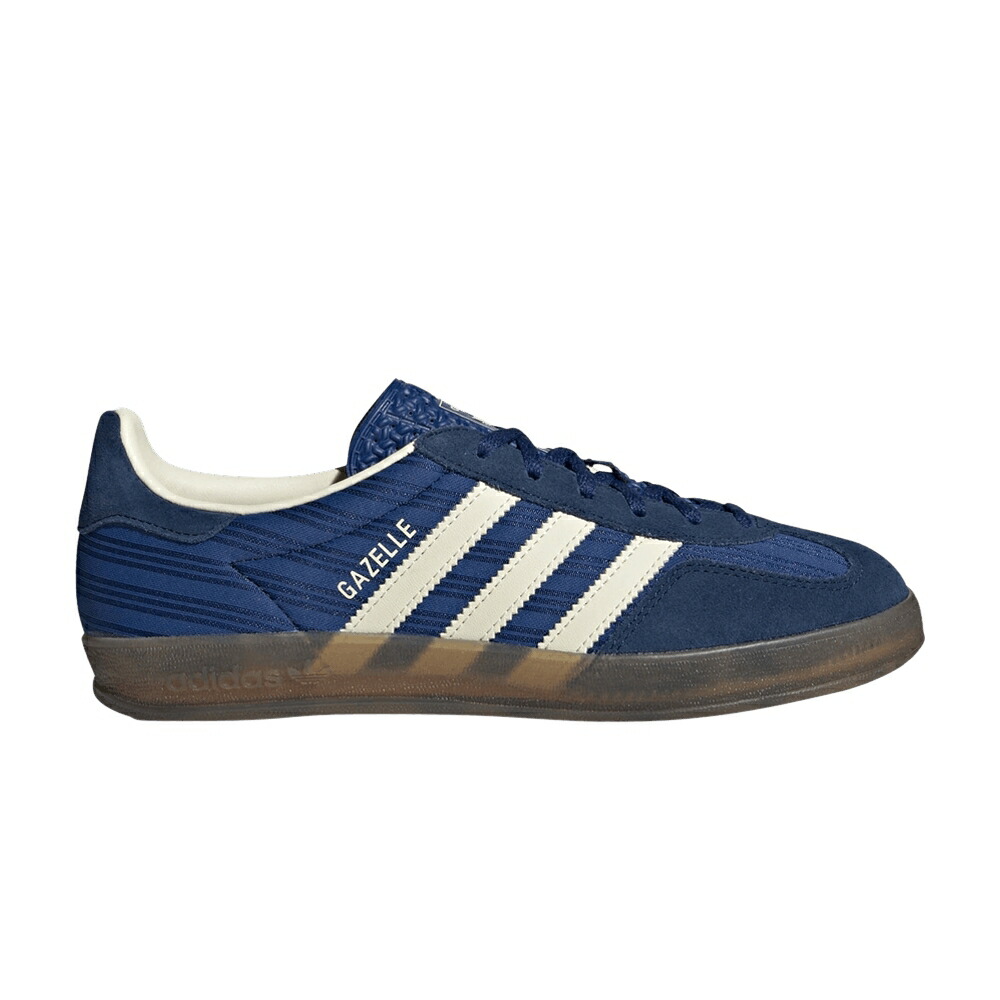 アディダス ガゼル 制勝 青味 青み ナイト爵 藍色 インディゴ 皮膚軟化剤 \u0027BLUE SATIN\u0027 スニーカー レディース ADIDAS WMNS GAZELLE INDOOR PINSTRIPE / VICTORY BLUE NIGHT INDIGO CREAM