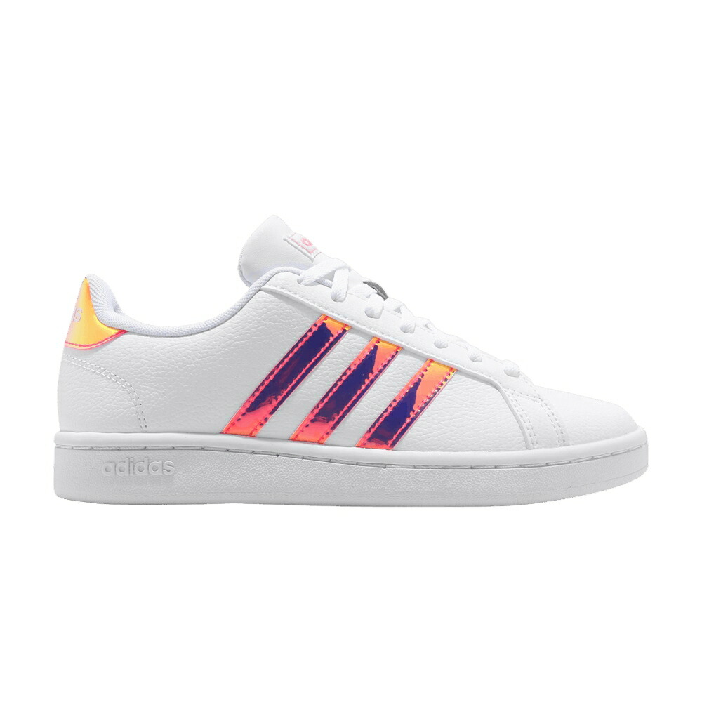 アディダス グランド コート 白色 ホワイト ピンク 'PINK IRIDESCENT' スニーカー レディース ADIDAS WMNS GRAND COURT / WHITE PINK