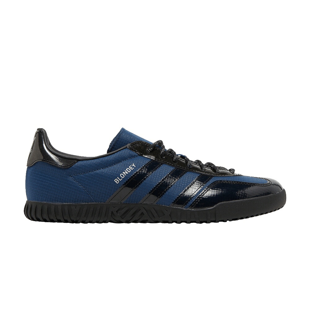 アディダス ガゼル 青色 ブルー コア 黒色 ブラック 銀色 シルバー 'MINERAL BLACK' スニーカー メンズ ADIDAS BLONDEY MCCOY X GAZELLE INDOOR BLUE / MINERAL BLUE CORE BLACK SILVER｜スニケス