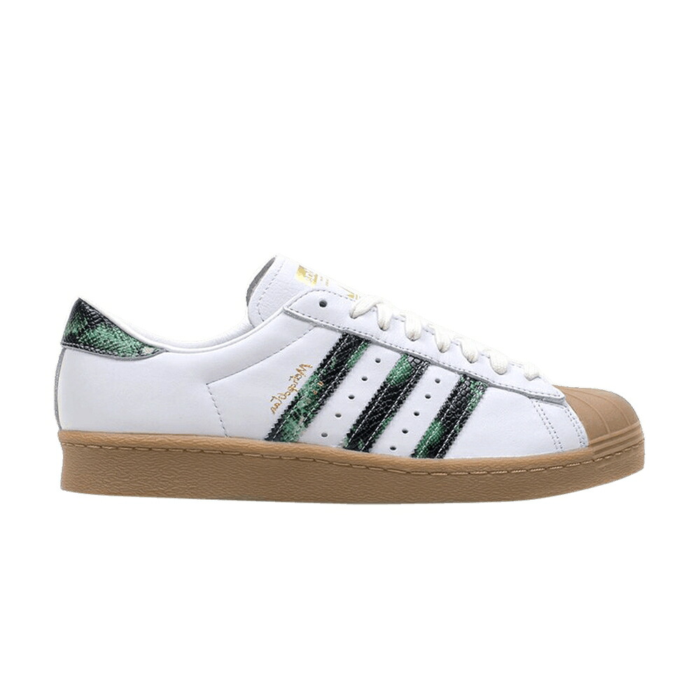 アディダス はやりっ児 白いこと 白いこと 緑 緑であること \u0027GUM SOLE\u0027 スニーカー メンズ ADIDAS METROPOLITAN X SUPERSTAR 80 / SHOE WHITE GREEN GUM