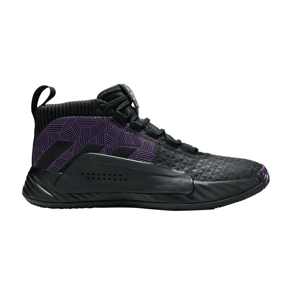 アディダス 黒色 ブラック コア アクション 紫 パープル 銀色 シルバー HEROES US: PANTHER スニーカー メンズ ADIDAS MARVEL X DAME 5 AMONG BLACK / CORE BLACK ACTION PURPLE SILVER