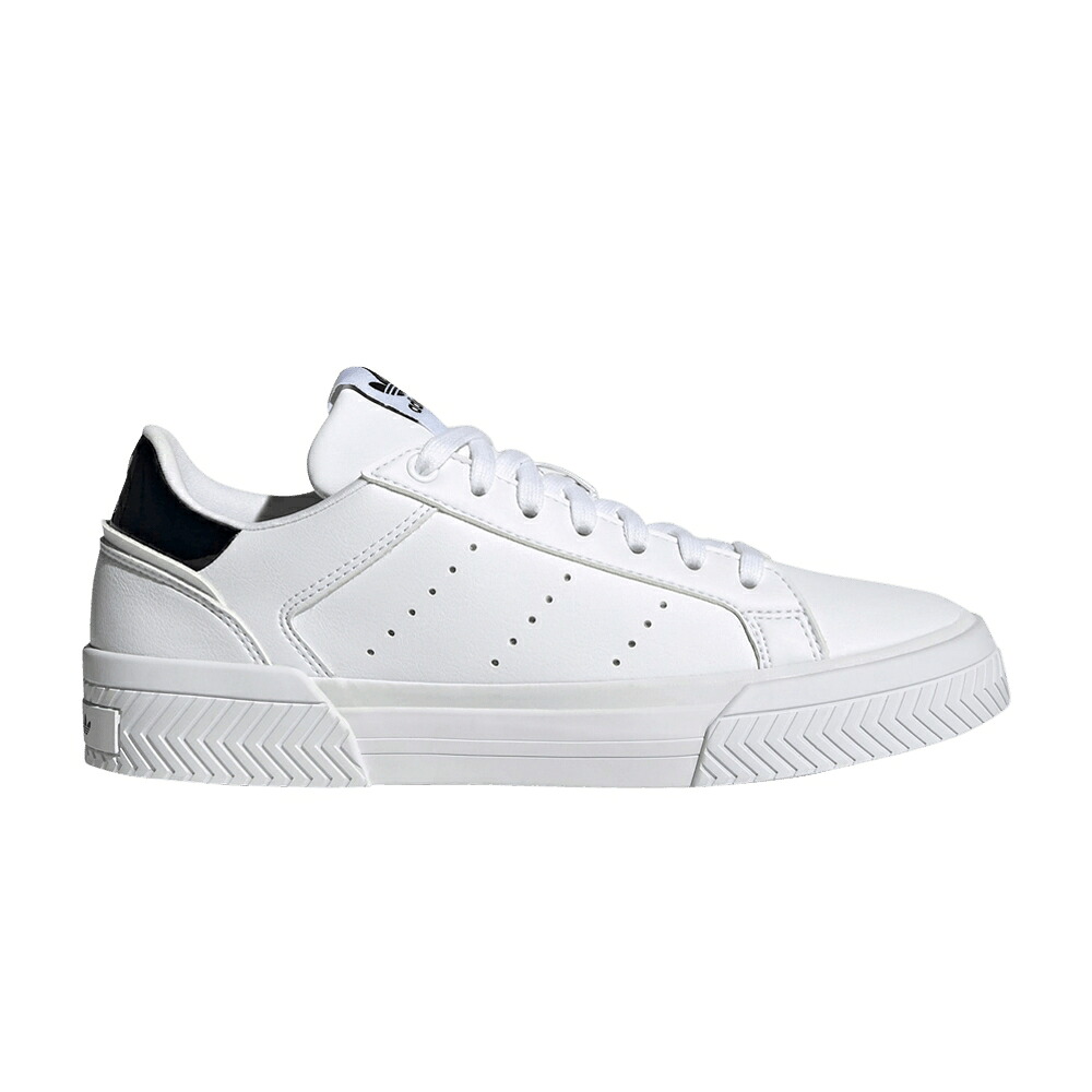 アディダス 厚地の外套 白いこと 白いこと 中核グループ \u0027WHITE BLACK\u0027 スニーカー レディース ADIDAS WMNS COURT TOURINO / CLOUD WHITE CLOUD WHITE CORE