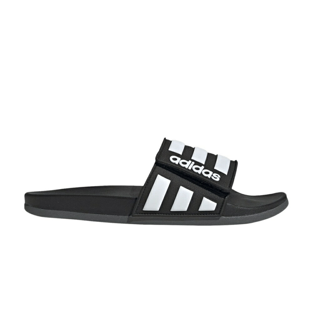 アディダス アディレッタ コア 黒色 ブラック 白色 ホワイト 灰色 グレー BLACK WHITE スニーカー メンズ ADIDAS ADILETTE COMFORT ADJ / CORE BLACK CLOUD WHITE GREY SIX