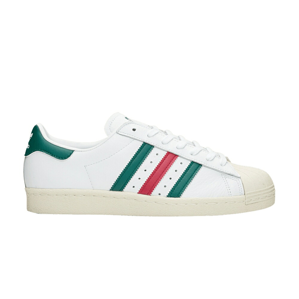 アディダス スーパースター 緑 グリーン 白色 ホワイト 'WHITE RUBY' スニーカー メンズ ADIDAS SUPERSTAR 80S GREEN / FOOTWEAR WHITE COLLEGIATE GREEN