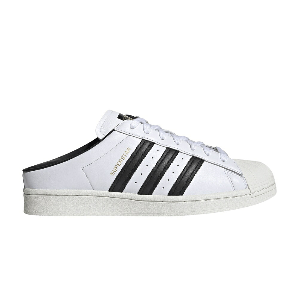 アディダス スーパースター 黒色 ブラック 白色 ホワイト コア ゴールド 'WHITE GOLD' スニーカー メンズ ADIDAS SUPERSTAR MULE BLACK / CLOUD WHITE CORE BLACK GOLD｜スニケス