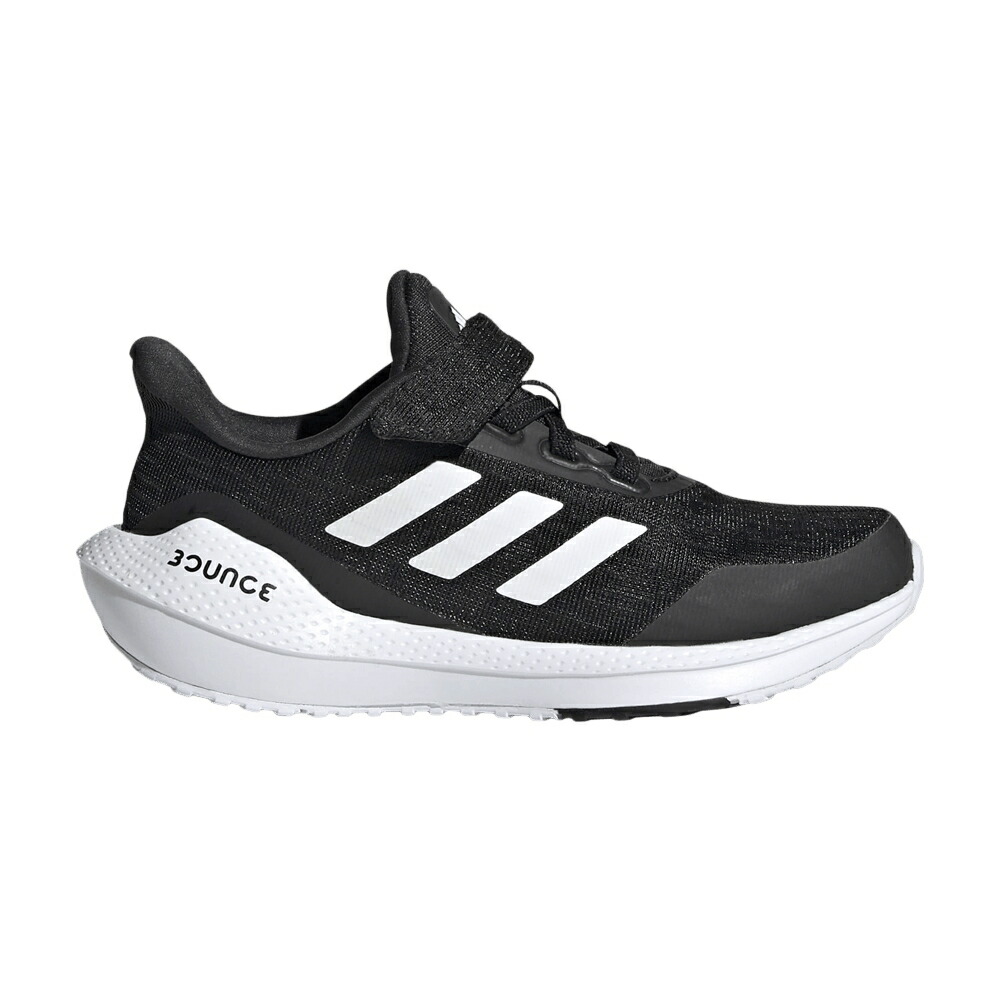アディダス ラン コア 黒色 ブラック 白色 ホワイト BLACK WHITE スニーカー メンズ ADIDAS EQ21 RUN VELCRO J / CORE BLACK CLOUD WHITE CORE