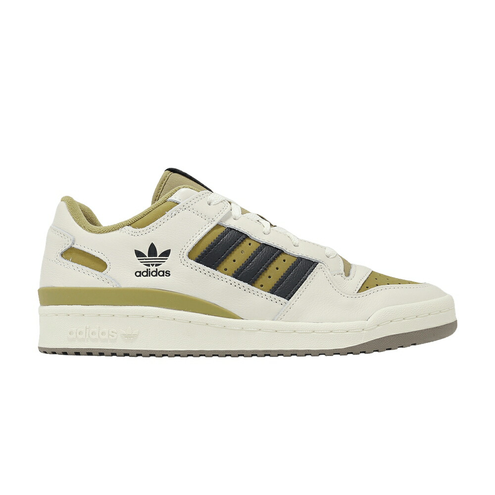 アディダス フォーラム 白色 ホワイト コア 黒色 ブラック カーキ 'CHALK KHAKI' スニーカー メンズ ADIDAS FORUM LOW CL WHITE / CHALK WHITE CORE BLACK KHAKI