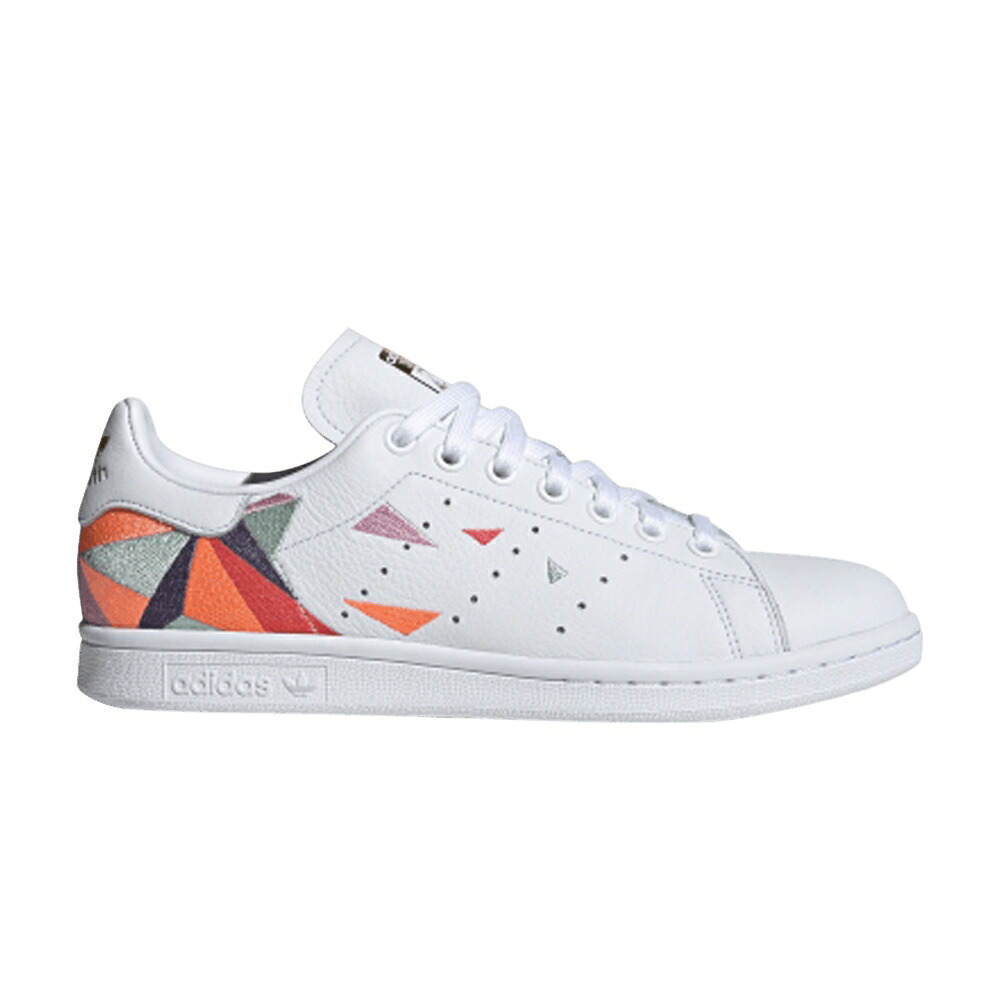 アディダス 白色 ホワイト ゴールド スタンスミス 'GEOMETRIC PRINT' スニーカー レディース ADIDAS WMNS STAN SMITH / FOOTWEAR WHITE GOLD METALLIC ASH|スニケス
