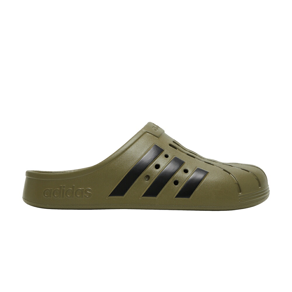 アディダス アディレッタ オリーブ コア 黒色 ブラック 'FOCUS OLIVE' スニーカー メンズ ADIDAS ADILETTE CLOG / FOCUS OLIVE CORE BLACK FOCUS|スニケス
