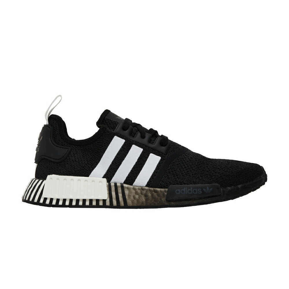 アディダス 黒色 ブラック コア 白色 ホワイト NMD_R1 GLITCH WHITE スニーカー メンズ ADIDAS - BLACK / CORE BLACK CLOUD WHITE CORE