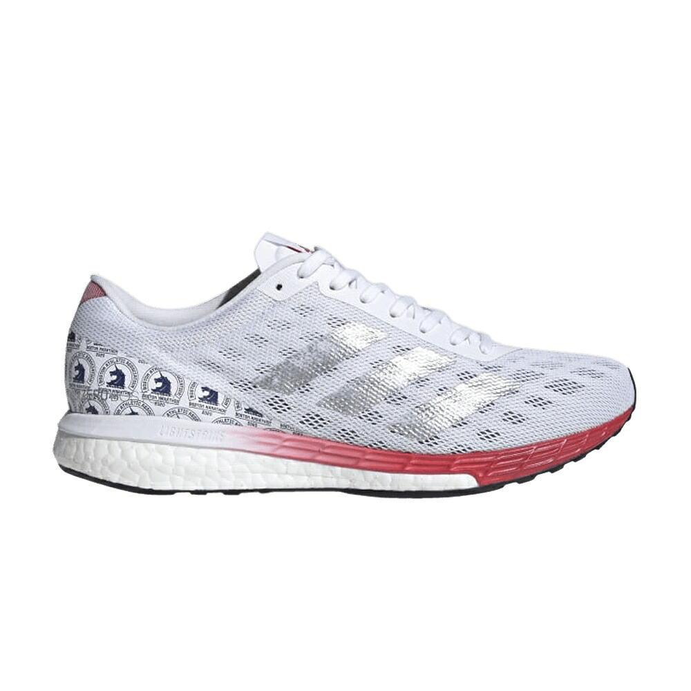 アディダス アディゼロ ボストン 銀色 シルバー 白色 ホワイト 'WHITE SCARLET' スニーカー レディース ADIDAS WMNS ADIZERO BOSTON 9 SILVER / CLOUD WHITE SILVER METALLIC