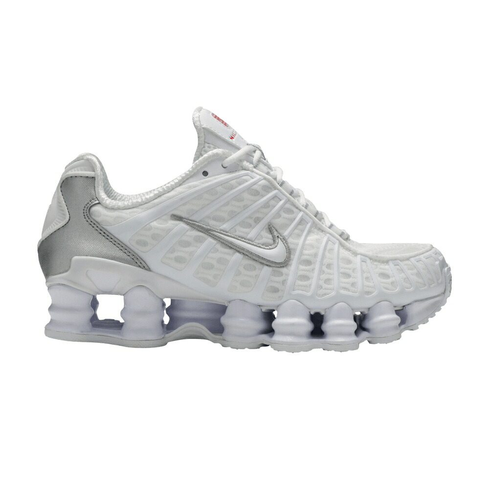 ナイキ ショックス 白いこと 白いこと しろがね色 しろがね色 \u0027METALLIC SILVER\u0027 スニーカー メンズ NIKE SHOX TL / WHITE WHITE METALLIC SILVER