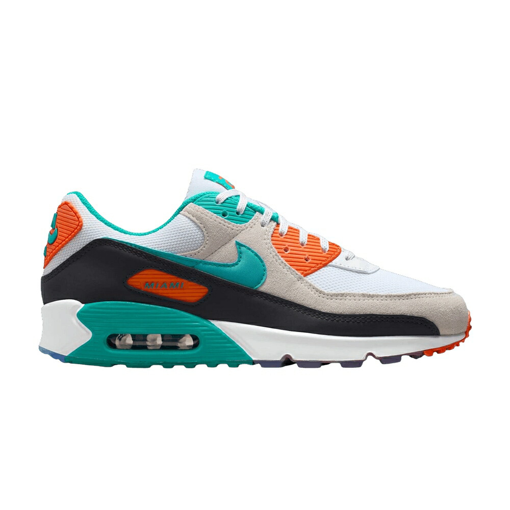 ナイキ マックス 白色 ホワイト ターボ 緑 グリーン 青色 ブルー エアマックス マイアミ ドルフィンズ スニーカー メンズ NIKE AIR MAX 90 MIAMI DOLPHINS / WHITE TURBO GREEN PITCH BLUE