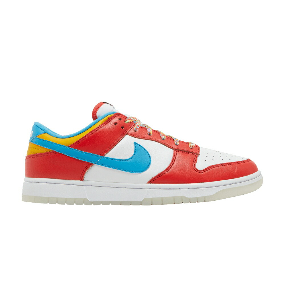 ナイキ レブロン ジェームズ ダンク 赤 レッド レーザー 青色 ブルー 白色 ホワイト ダンクロー スニーカー メンズ NIKE LEBRON JAMES X FRUITY PEBBLES DUNK LOW / HABANERO RED LASER BLUE WHITE