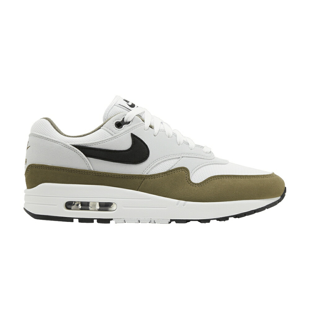 ナイキ マックス 白色 ホワイト 黒色 ブラック ピュア プラチナム エアマックス MEDIUM OLIVE スニーカー メンズ NIKE AIR MAX 1 / WHITE BLACK PURE PLATINUM MEDIUM