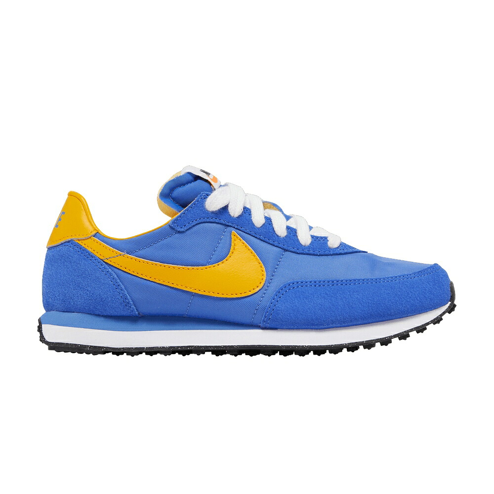 ナイキ ワッフル トレーナー 青色 ブルー 白色 ホワイト 黒色 ブラック 'MEDIUM GOLD' ジュニア キッズ NIKE WAFFLE TRAINER 2 GS BLUE UNIVERSITY / MEDIUM BLUE WHITE BLACK ベビー マタニティ スニーカー｜スニケス